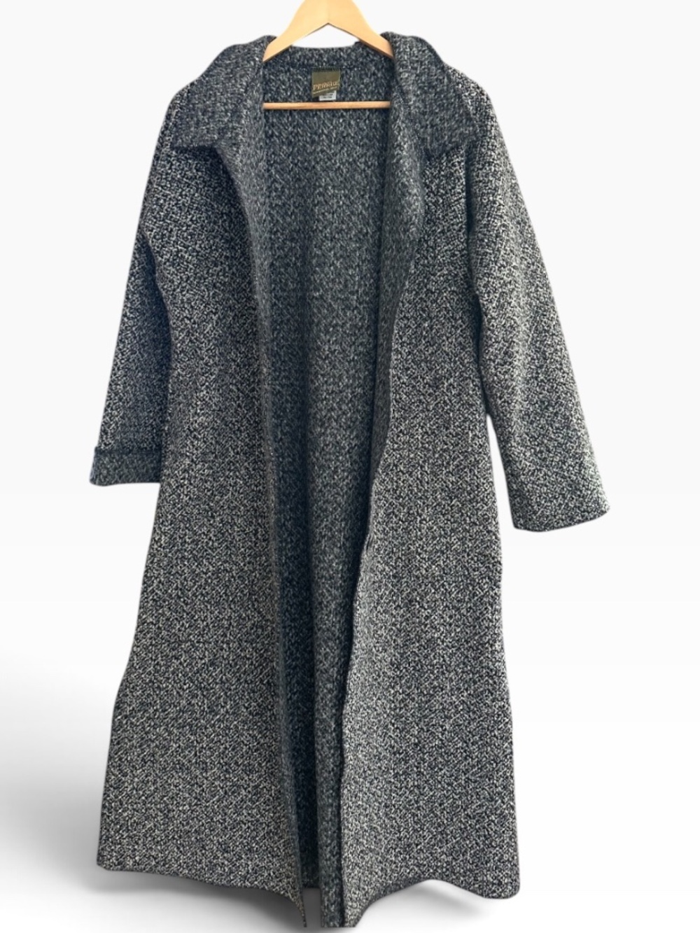 VTG Maralyce Ferree Fleece Duster Coat Long Jacket Grey Marled Scarborough Maine